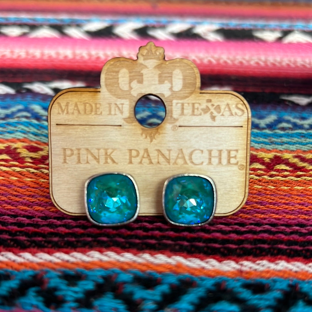 PINK PANACHE 12MM LAGUNA DELITE SILVER POST STUDS - E4488SLD
