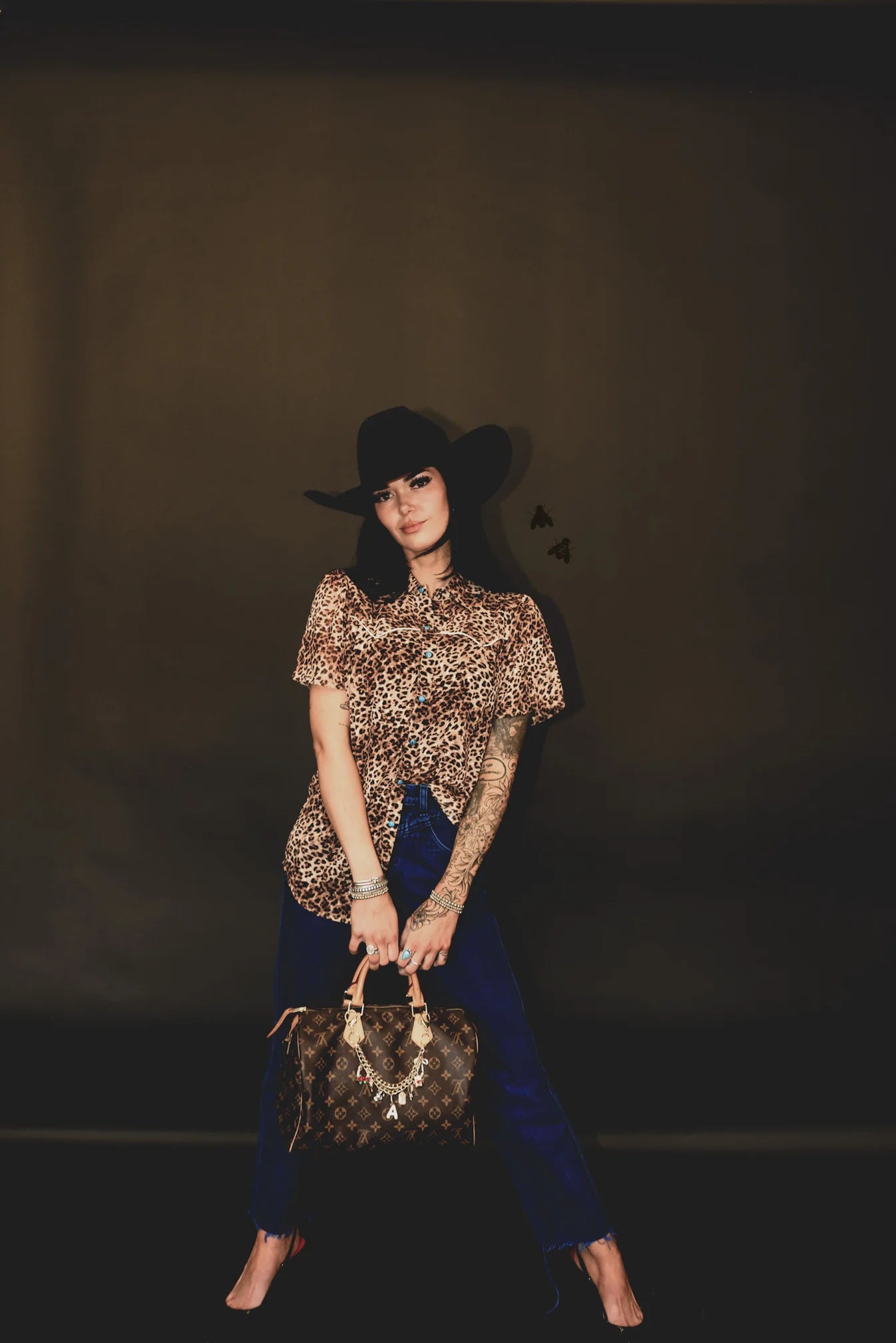 WESTERN WILD SHORT SLEEVE TOP - LEOPARD
