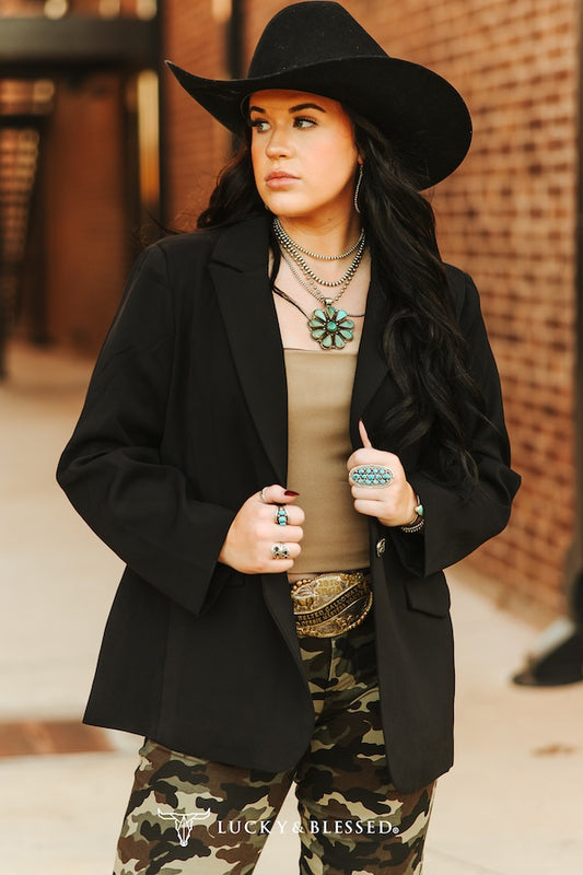 BLACK WESTERN BLAZER