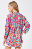 THE LIZZY FLORAL TOP - PINK MULTI