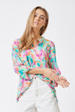THE LIZZY FLORAL TOP - IVORY MAGENTA