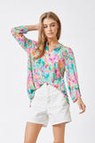 THE LIZZY FLORAL TOP - IVORY MAGENTA