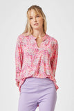 THE LIZZY FLORAL TOP - MAGENTA MULTI
