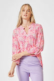 THE LIZZY FLORAL TOP - MAGENTA MULTI