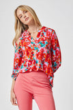 THE LIZZY FLORAL TOP - RED MIX