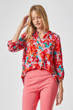 THE LIZZY FLORAL TOP - RED MIX