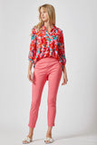 THE LIZZY FLORAL TOP - RED MIX