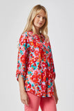 THE LIZZY FLORAL TOP - RED MIX