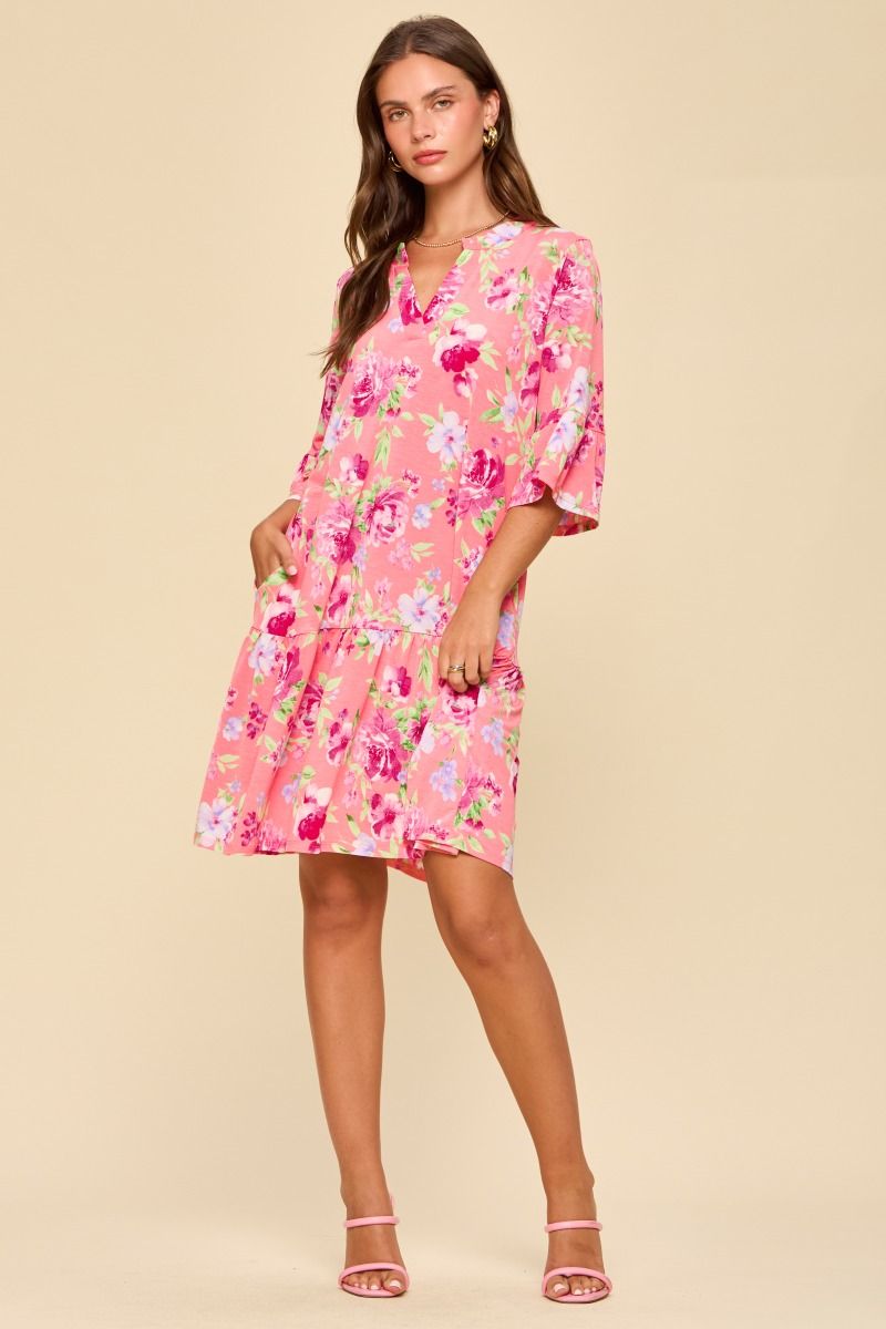 THE LIZZY SUNDAY DRESS - CORAL