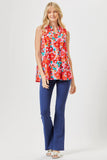 THE LIZZY FLORAL TANK TOP - RED MULTI