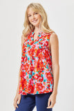 THE LIZZY FLORAL TANK TOP - RED MULTI