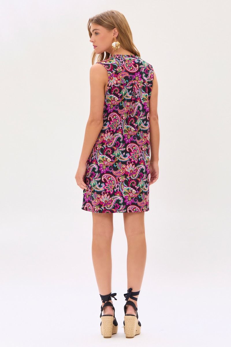 THE LIZZY TANK DRESS - BLACK MULTI