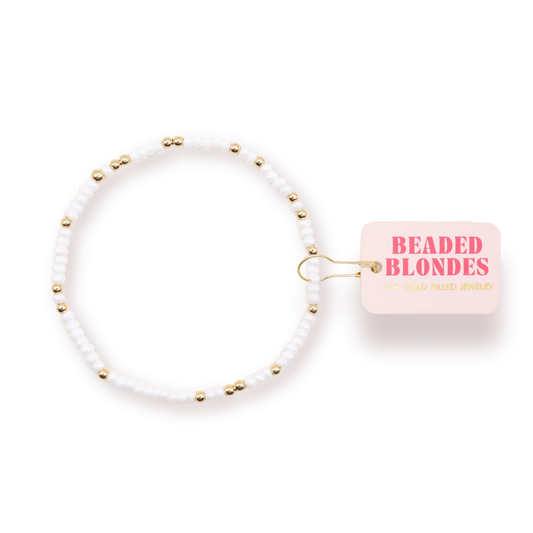 Beaded Blondes Luster White Sprinkle 6.75" Bracelet