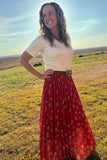 RED DIRT BRANDED MAXI SKIRT
