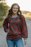 MERRY AND CHECKED TOP