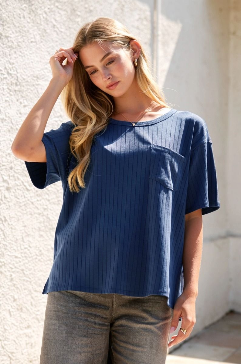 THE BOYFRIEND TOP - NAVY