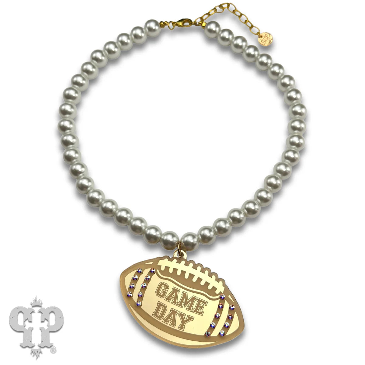 PINK PANACHE GOLD FOOTBALL GAME DAY NECKLACE - N258GAB
