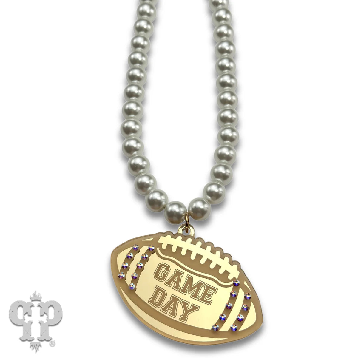 PINK PANACHE GOLD FOOTBALL GAME DAY NECKLACE - N258GAB