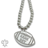 PINK PANACHE SILVER FOOTBALL GAME DAY NECKLACE - N258SAB