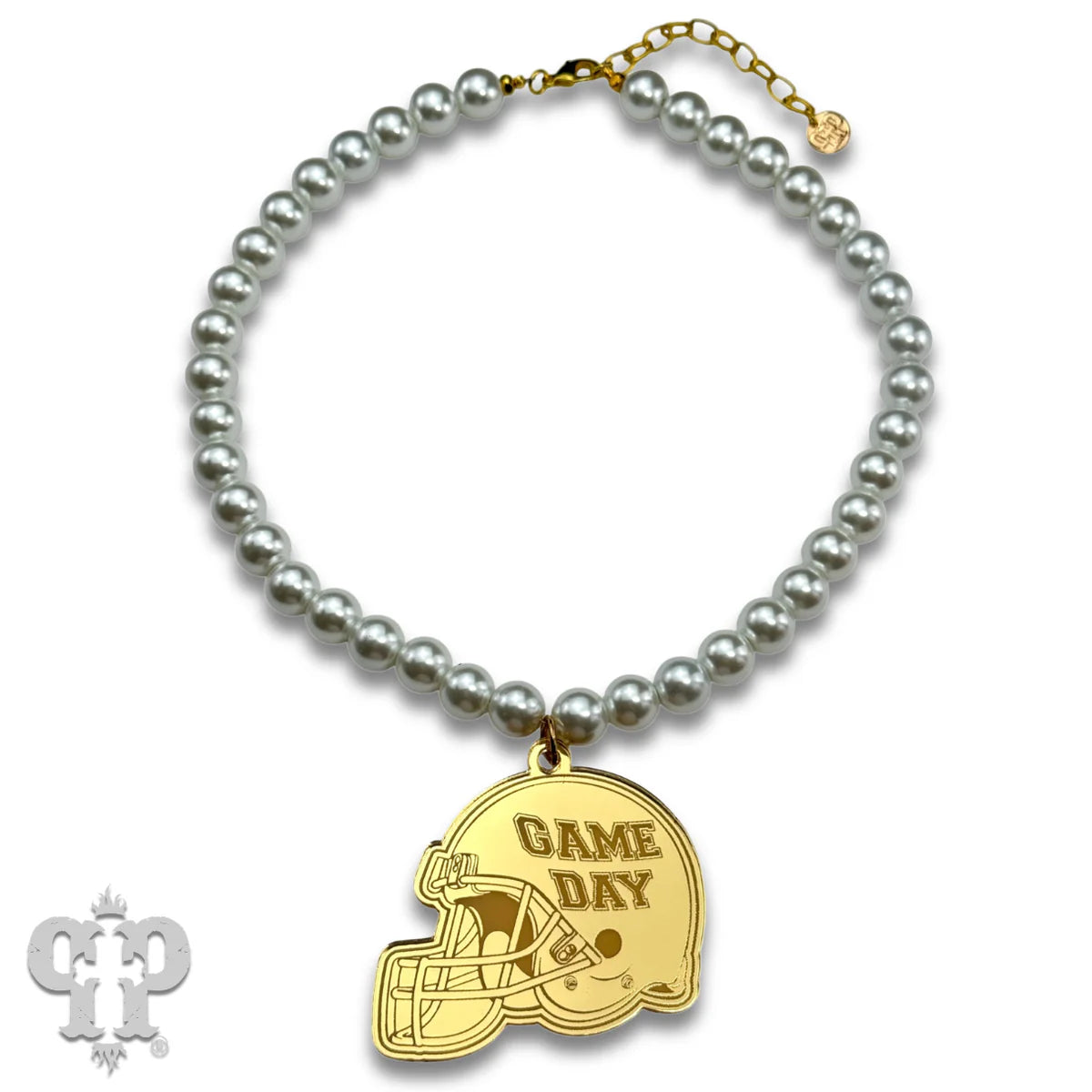 PINK PANACHE GOLD HELMET GAME DAY NECKLACE - N259G