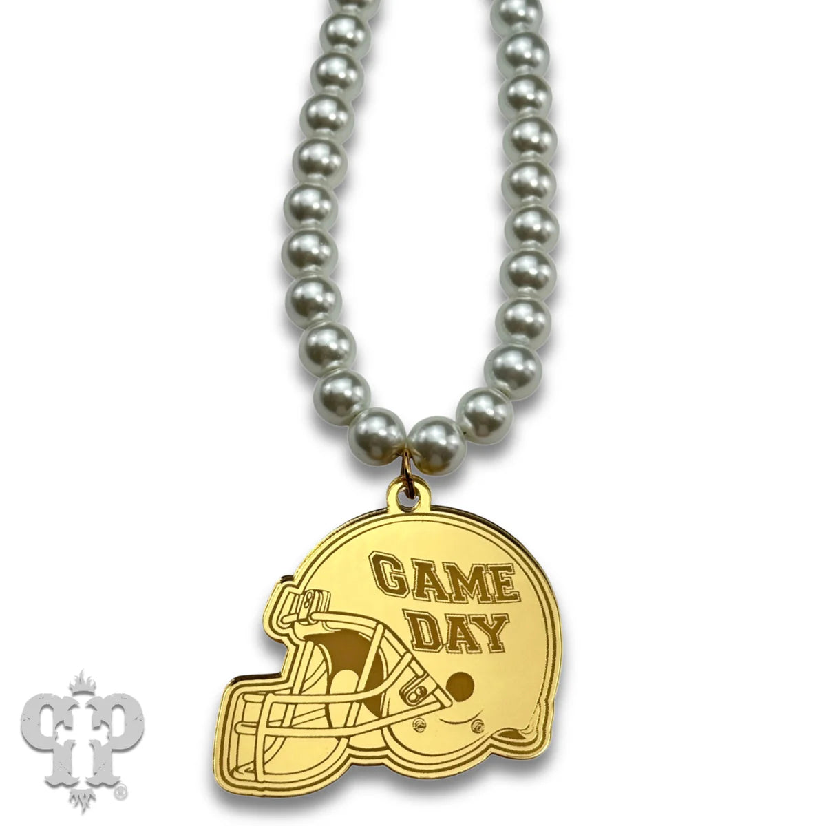 PINK PANACHE GOLD HELMET GAME DAY NECKLACE - N259G