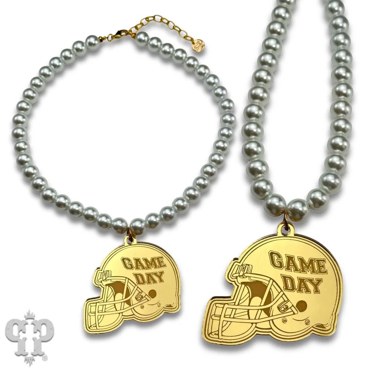 PINK PANACHE GOLD HELMET GAME DAY NECKLACE - N259G