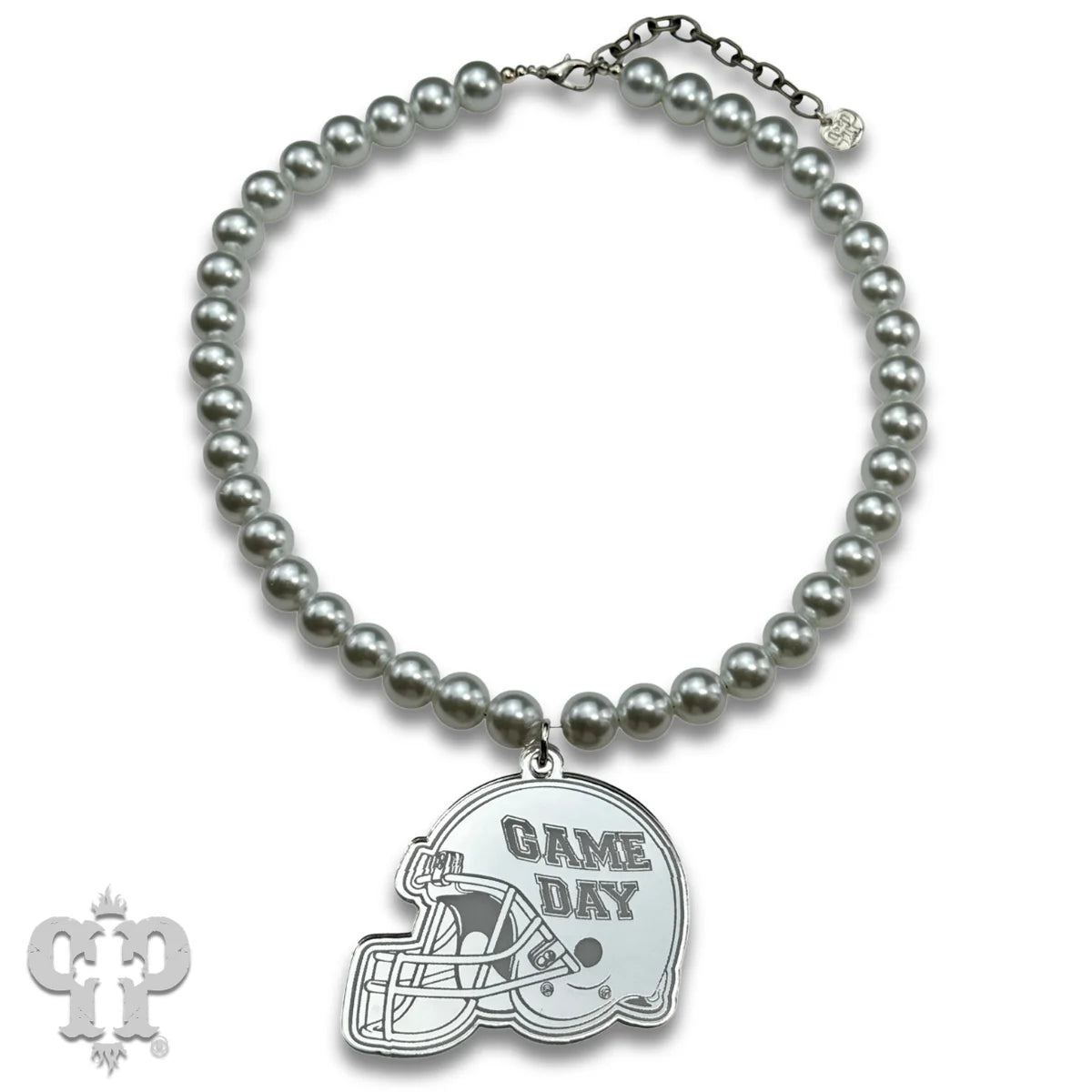 PINK PANACHE SILVER HELMET GAME DAY NECKLACE - N259S