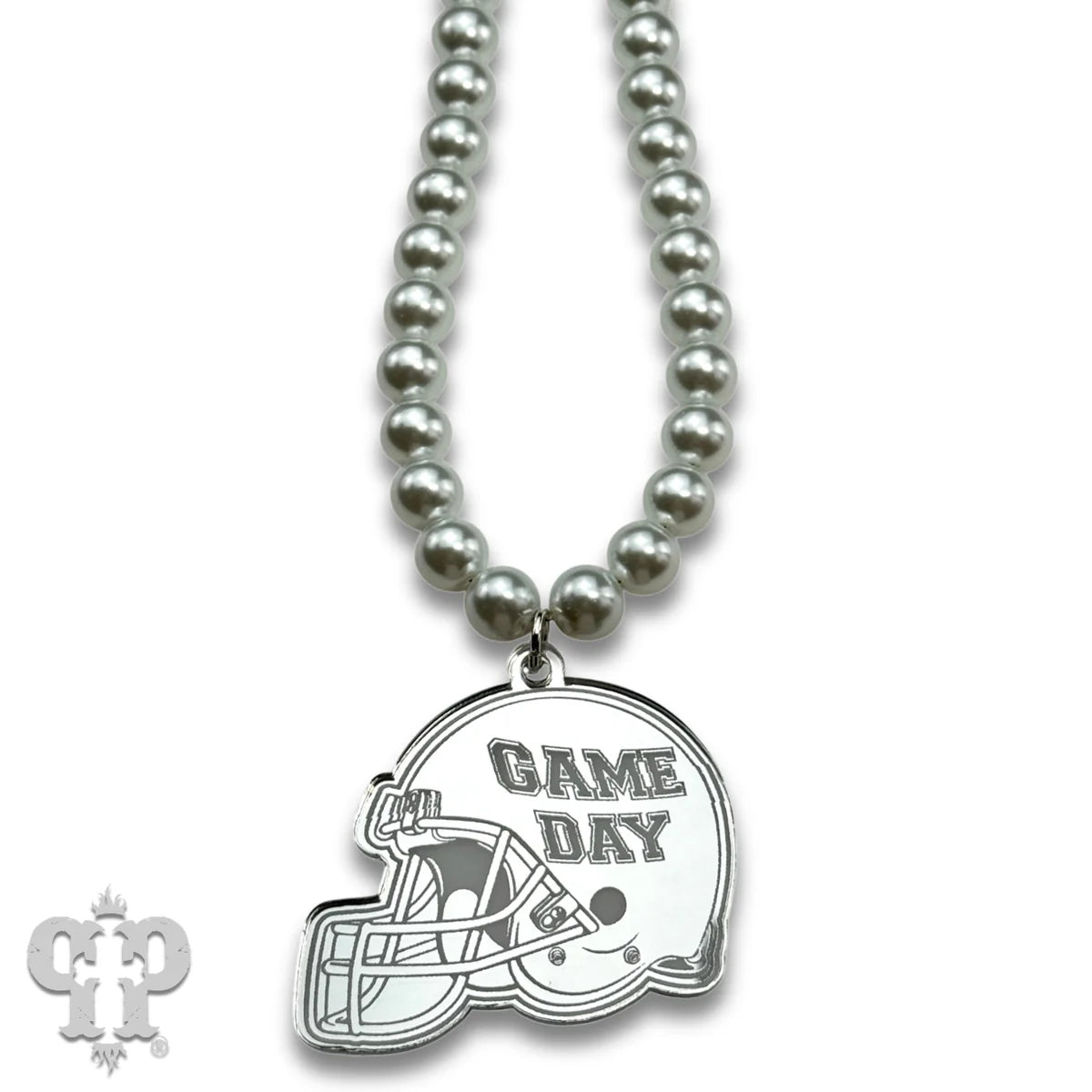 PINK PANACHE SILVER HELMET GAME DAY NECKLACE - N259S