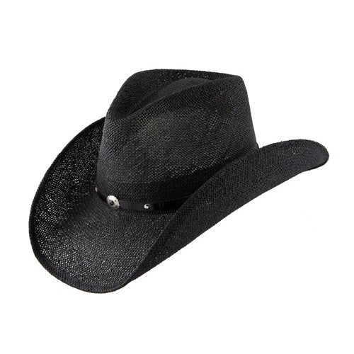STETSON ONYX STRAW BLACK WESTERN HAT