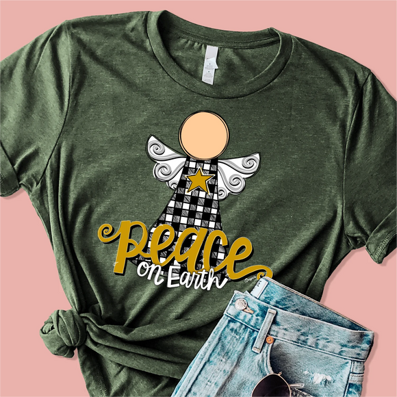 PEACE ON EARTH TEE - HEATHER FOREST