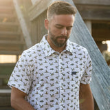 Burlebo Performance Button Up - Flying Mallard Ducks