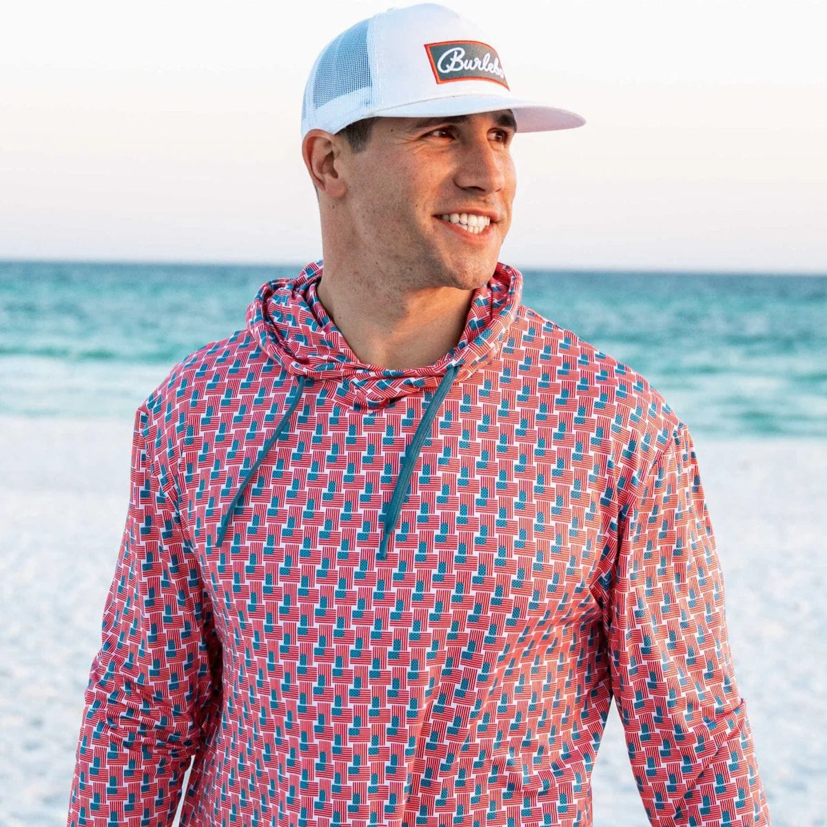 Burlebo Performance Hoodie - American Flag Print