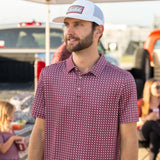 Burlebo Performance Polo - Texas Maroon & Grey