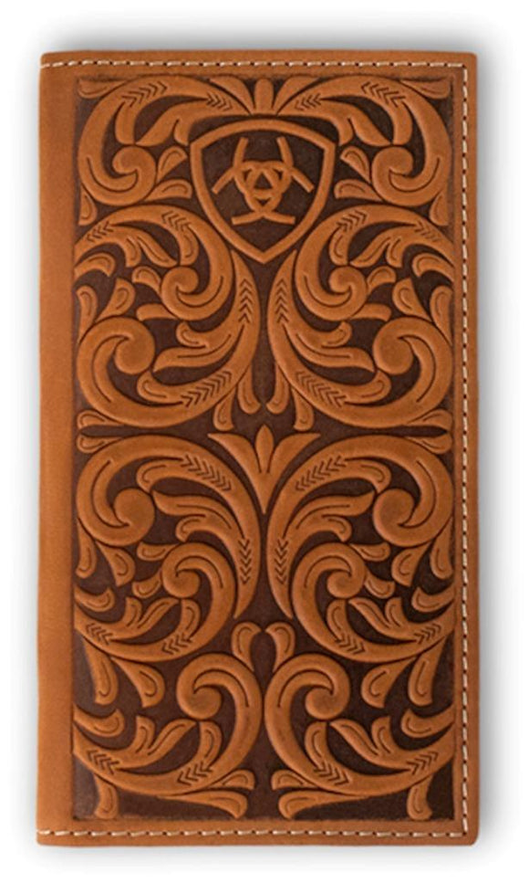 ARIAT RODEO SCROLLING EMBOSED MEDIUM BROWN