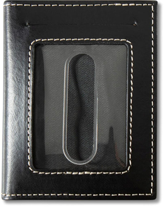 ARIAT MENS MONEY CLIP STYLE WALLET FLORAL EMBOSSED SHIELD - BLACK