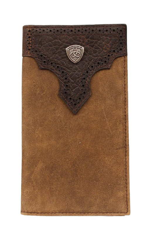 ARIAT RODEO DISTRESSED LEATHER BROWN WALLET