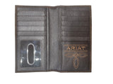 ARIAT RODEO DISTRESSED LEATHER BROWN WALLET