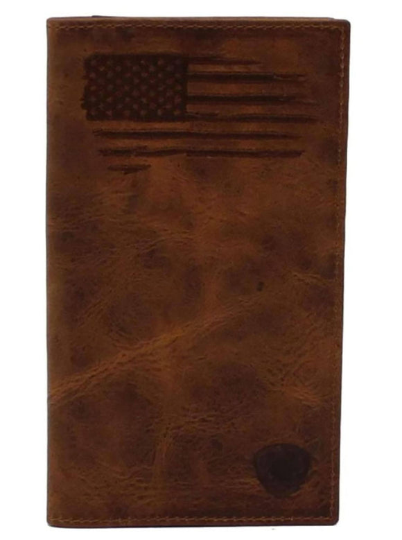 ARIAT RODEO DISTRESSED STITCH USA FLAG SHIELD LOGO