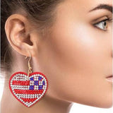USA HEART BLING EARRINGS