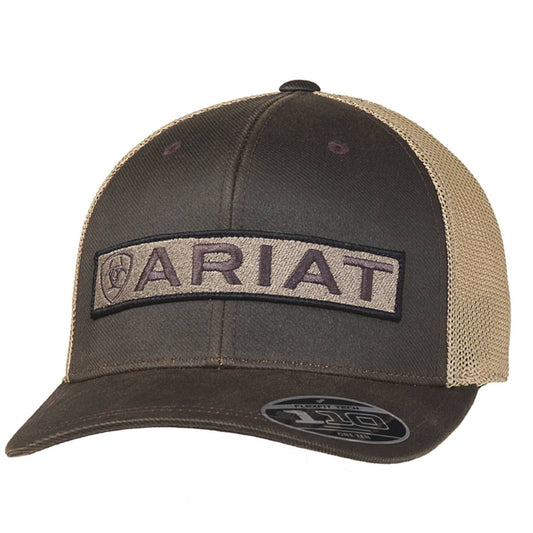 ARIAT MENS LONG SHIELD LOGO PATCH TRUCKER CAP