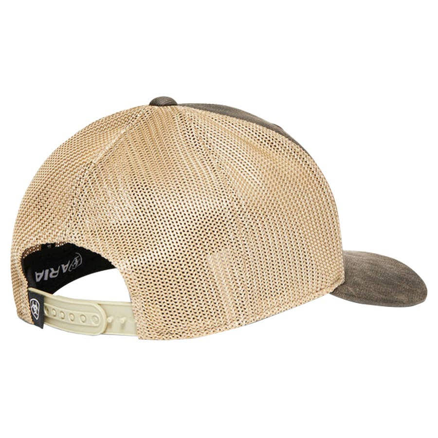 ARIAT MENS LONG SHIELD LOGO PATCH TRUCKER CAP