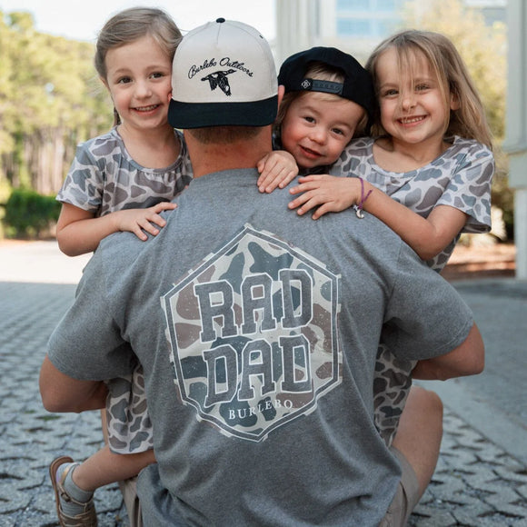 Burlebo Rad Dad Deer Camo Graphic Tee - Dark Heather Grey