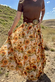 GOLDEN SUNFLOWER MAXI SKIRT