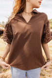 SWEETWATER STITCH TOP - CHOC