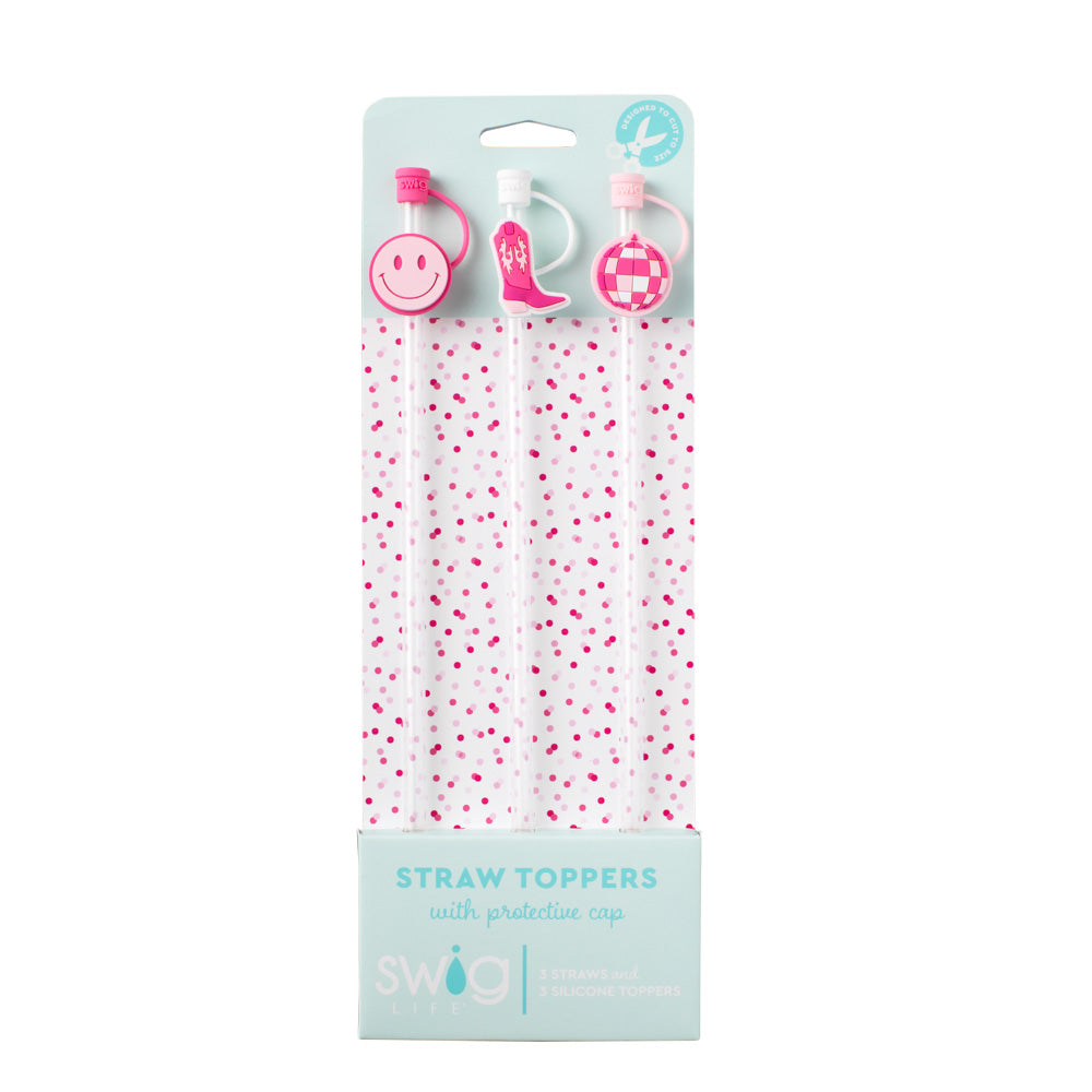 SWIG LIFE LET'S GO GIRLS STRAW TOPPER SET