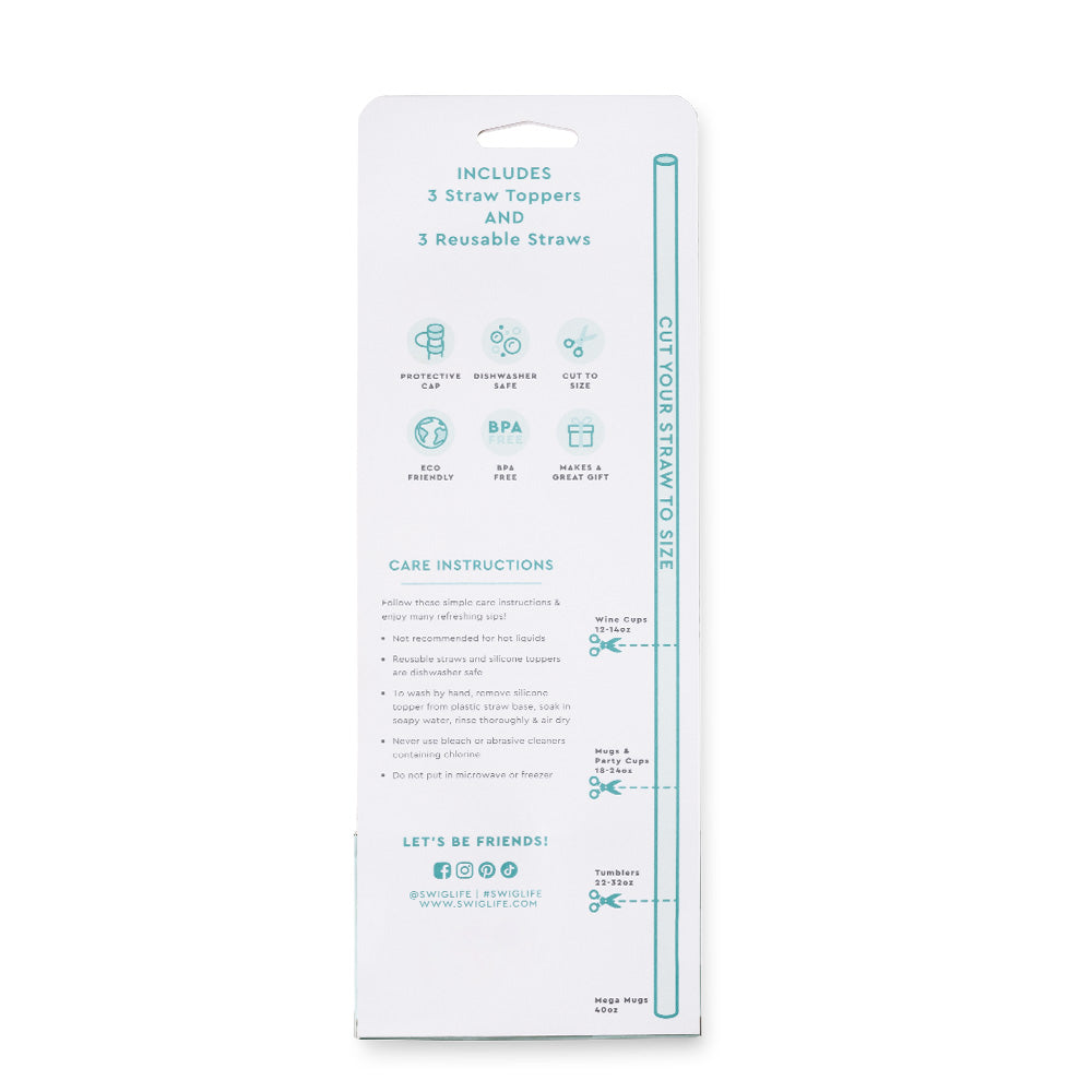SWIG LIFE LET'S GO GIRLS STRAW TOPPER SET