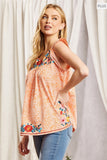 BABYDOLL SILHOUETTE EMBROIDERY TOP - APRICOT