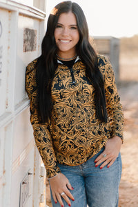 LEATHER TOOLED TAILGATE PARTY PULLOVER