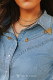 STRETCH ARROW & COLLAR TIP WESTERN PEARL SNAP SHIRT - DENIM