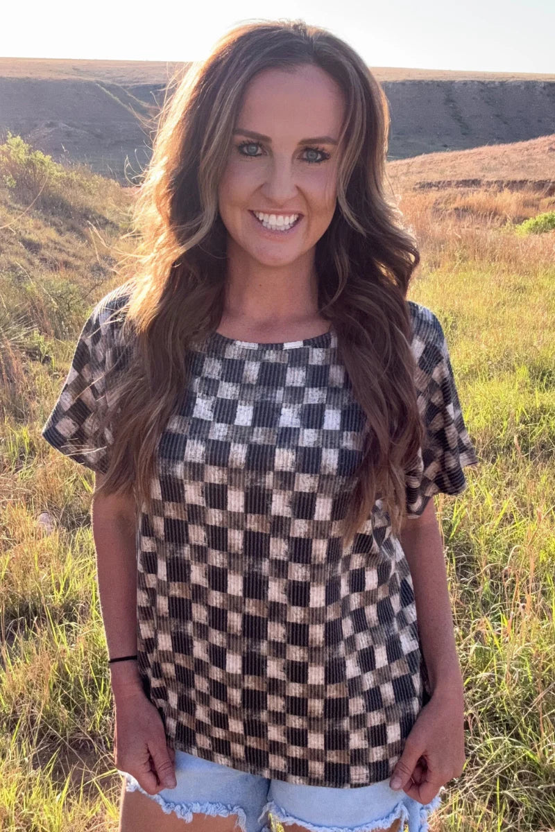 DUSTY CHECK TOP